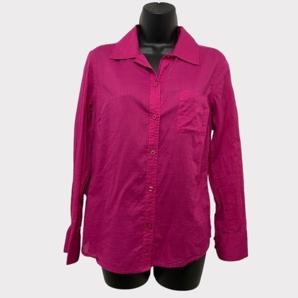 Chico’s Hot Pink Long Sleeve Button Down Top Size Small/4